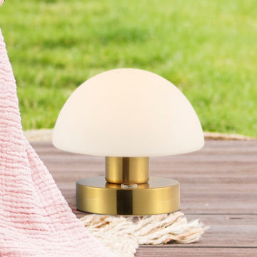 Zoe 5.75" Bohemian Farmhouse Iron Rechargeable Integrated LED Table Lamp